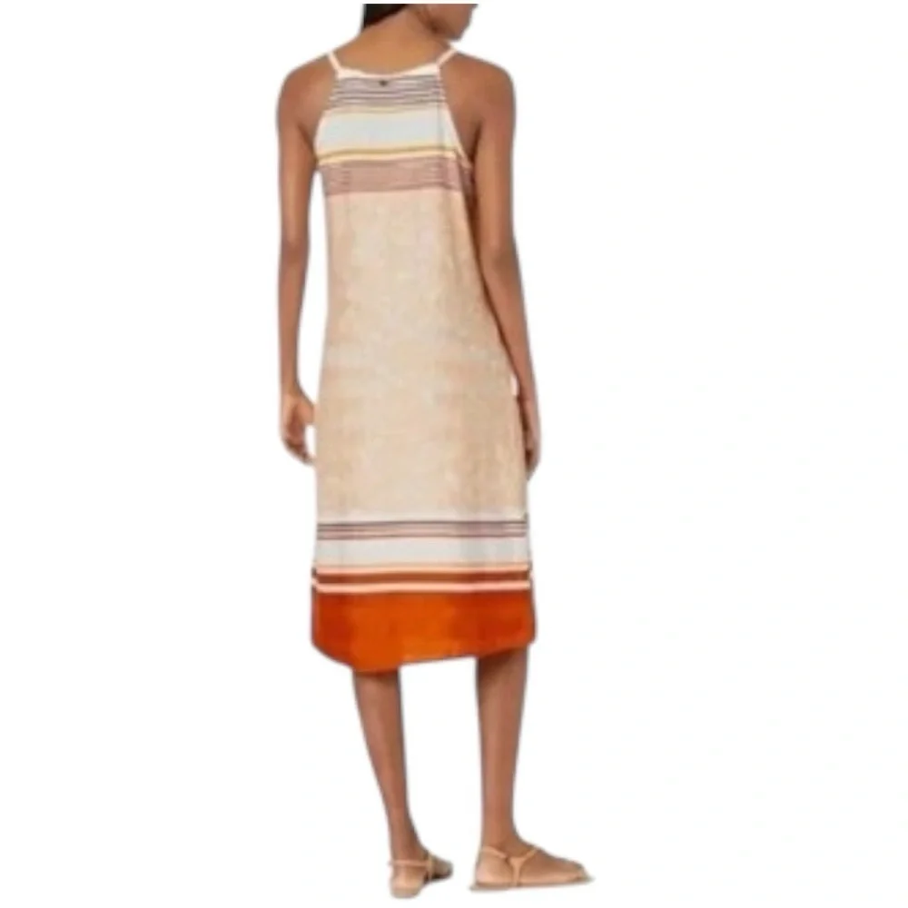 Prana Parisol Midi Dress Peach Canopy Halter Lightweight Modal Pockets Size XL - Picture 7 of 11